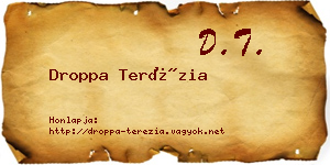 Droppa Terézia névjegykártya
